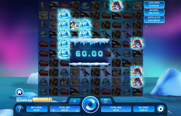 Scatter symbols triggers the free spins bonus feature