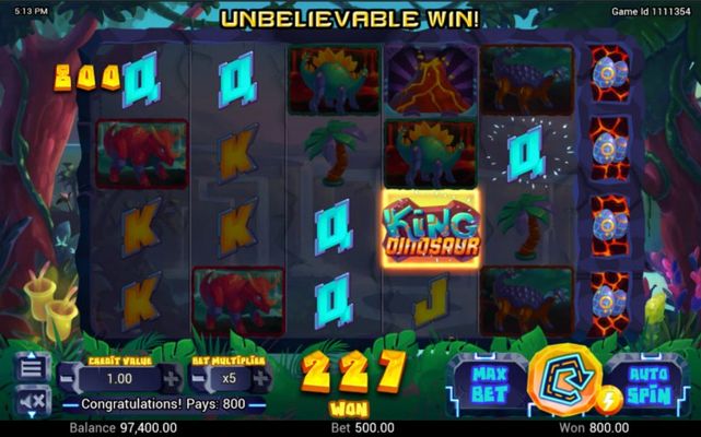 A five of a kind win