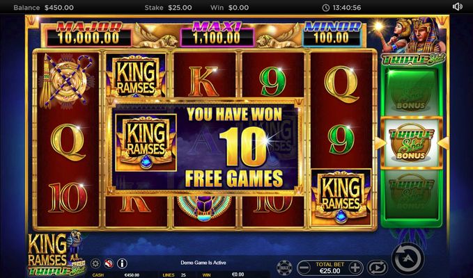 King Ramses :: Scatter symbols triggers the free spins feature