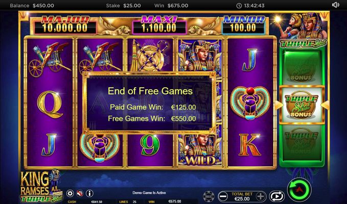 Total free spins payout