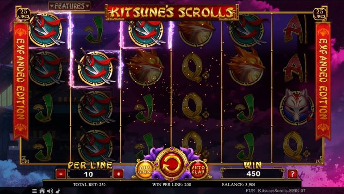 Kitsune's Scrolls Expanded Edition :: A three of a kind win