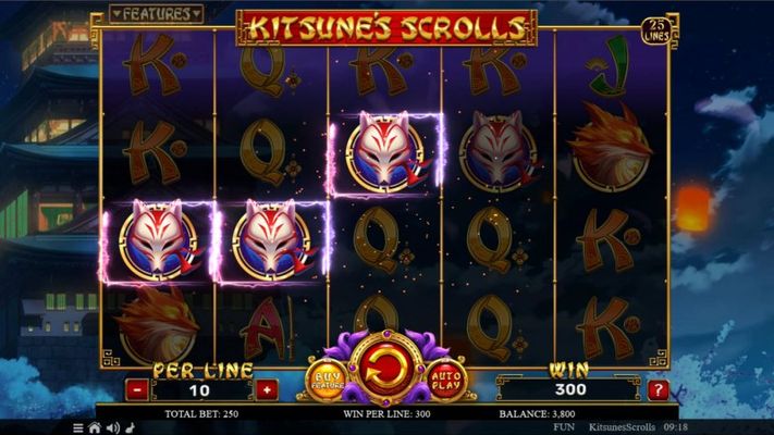 Kitsune's Scrolls :: A three of a kind win