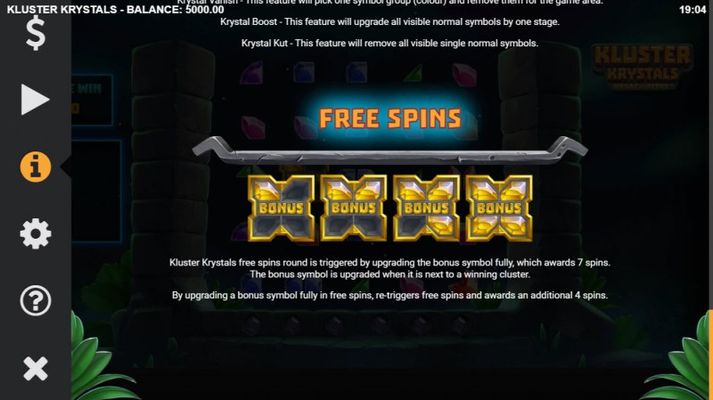 Kluster Krystals Megaclusters :: Free Spin Feature Rules