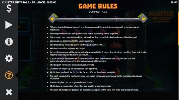 Kluster Krystals Megaclusters :: General Game Rules
