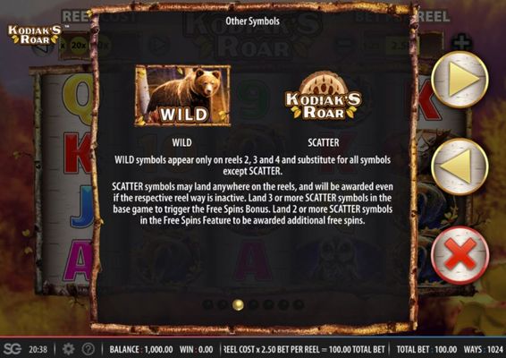 Kodiak's Roar :: Wild and Scatter Rules