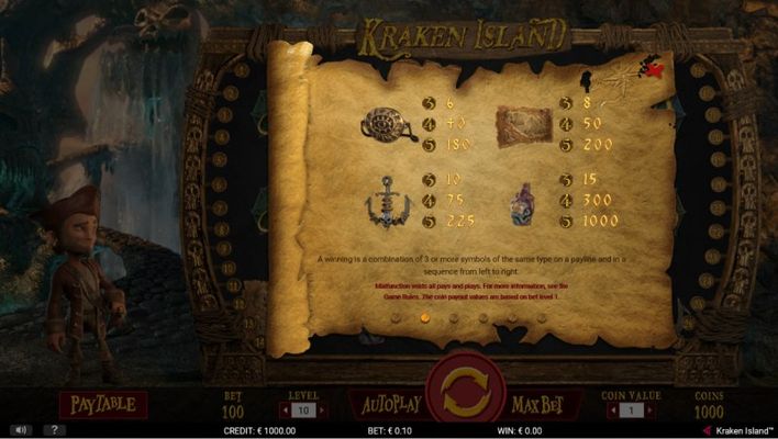 Kraken Island :: Paytable - High Value Symbols