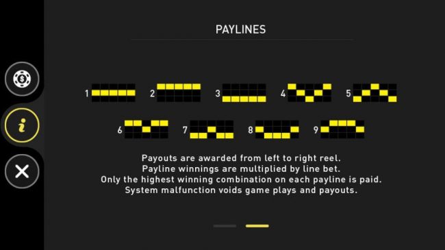 Paylines 1-9