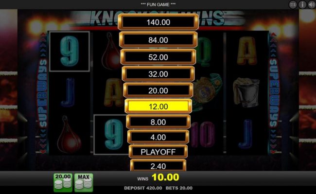 Ladder Gamble Feature Game Board available after every winning spin.