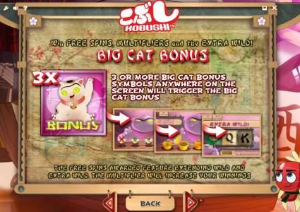 win free spins, multipliers and the extra wild with the big cat bonus feature