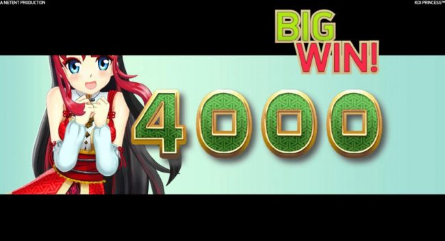 The Coin Win feature awards 4000 coins for a big win!