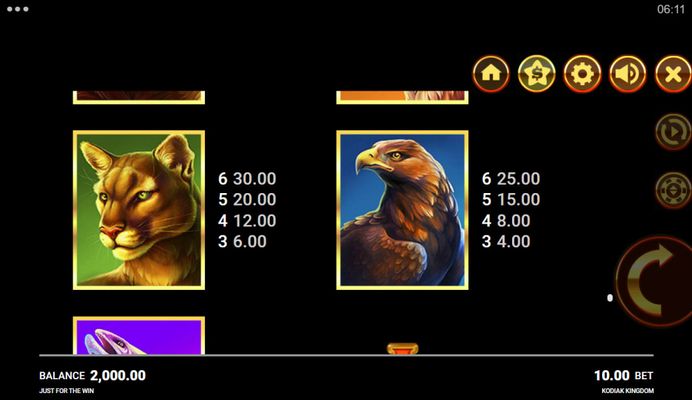 Medium Value Symbols Paytable