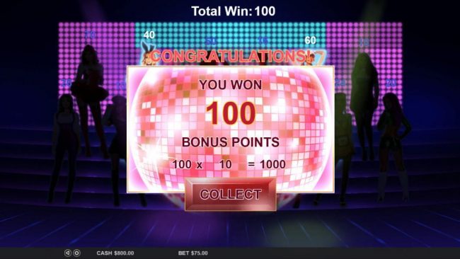 Bonus feature pays out a total of 1000 points.