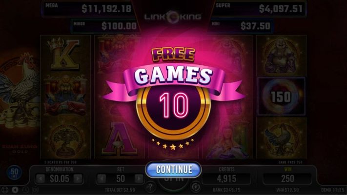 10 Free Spins Awarded