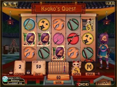three Kyoko symbols triggers jackpot