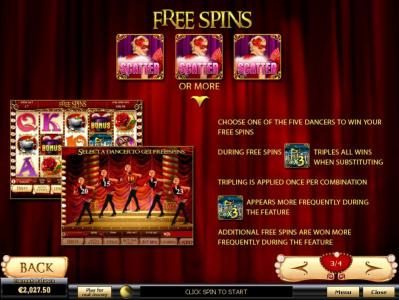 Scatter symbol free spins feature game rules