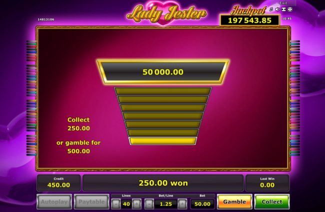 Ladder Gamble Feature Game Board