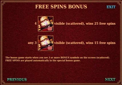 free spins bonus rules