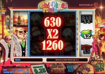 the free spins bonus feature pays out a 1260 coin jackpot