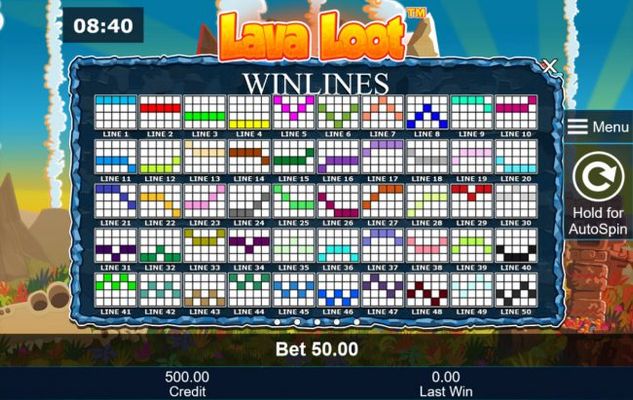 Paylines 1-50