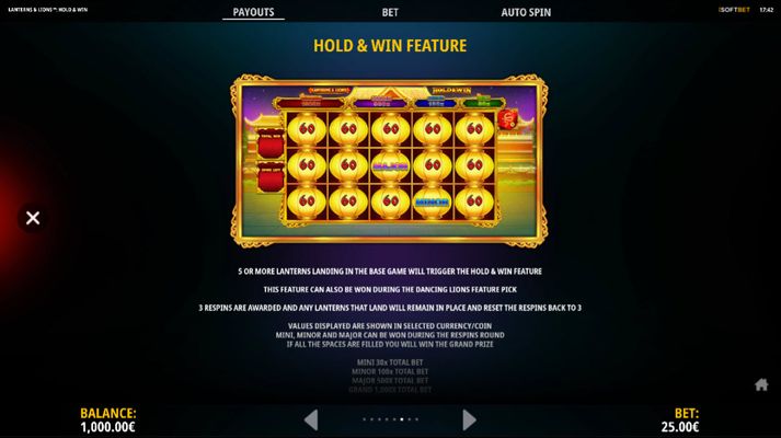 Hold and Win Feature