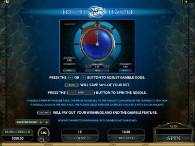 try the gamble feature available after each winning spin