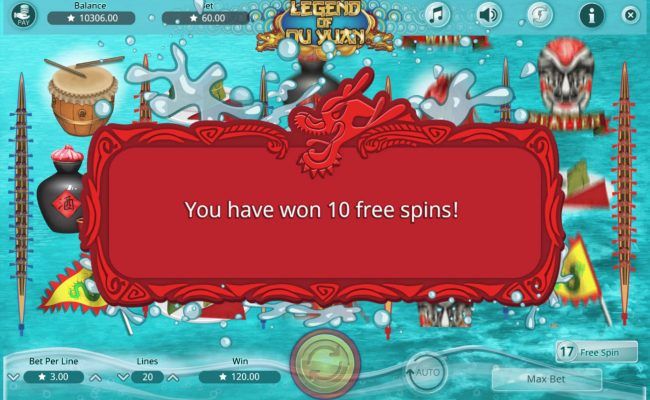 10 additional free spins awarded