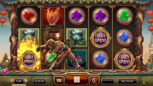 Golden monkey changes symbols into another for your advantage.