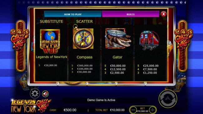 High value slot game symbols paytable