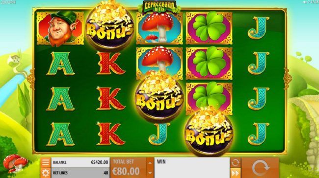 Landing three pot of gold scatter symbols triggers the Rainbow Free Spins Feature.