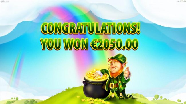 The Rainbow Free Spins feature pays out a total of 2050.00