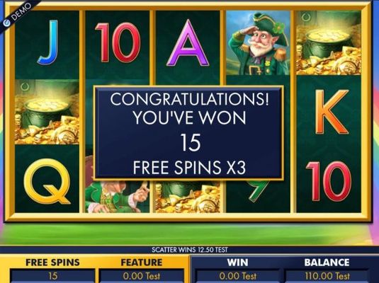 15 free spins with an x3 multiplier are awarded.