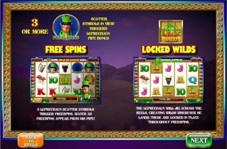 free spins and locked wilds rules