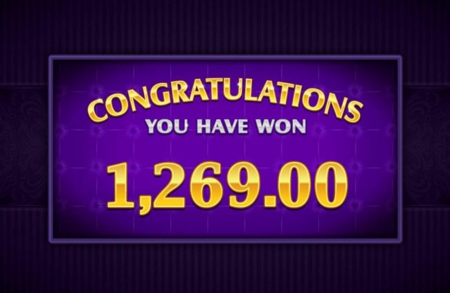 The Free Spins feature pays out a total of 1,269.00