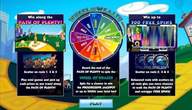 Win along the Path of Plenty! Wheel of Wealth and Win up to 700 Free Spins!