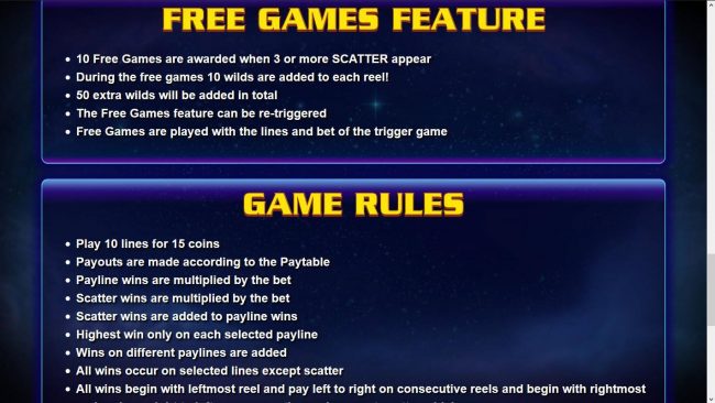 Free Games and General Game Rules