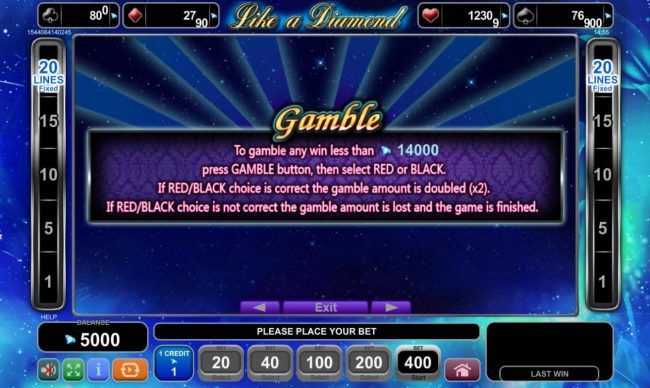 Gamble Feature Game Board