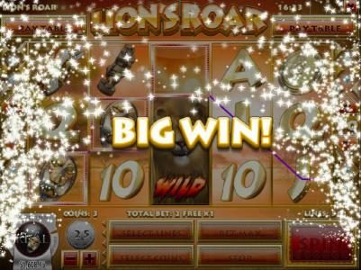 A big win triggered during the free spins feature