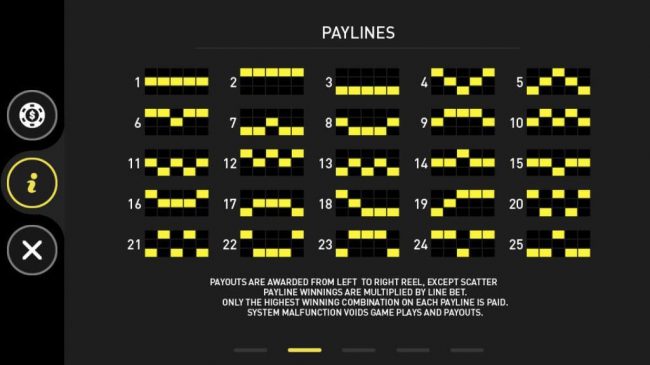 Paylines 1-25