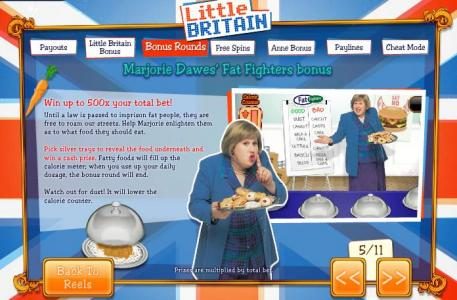 Marjorie Dawes' Fat Fighters bonus - win up to 500x your total bet