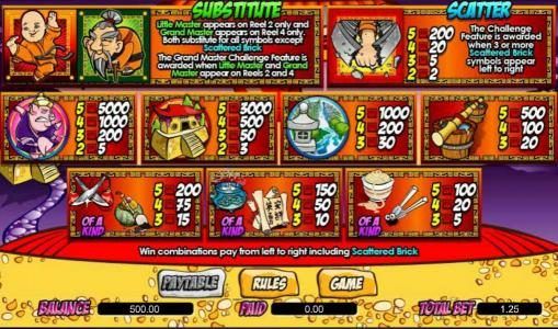 slot game symbols paytable