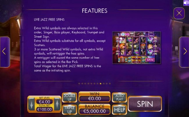 Live Jazz Free Spins Game Rules.