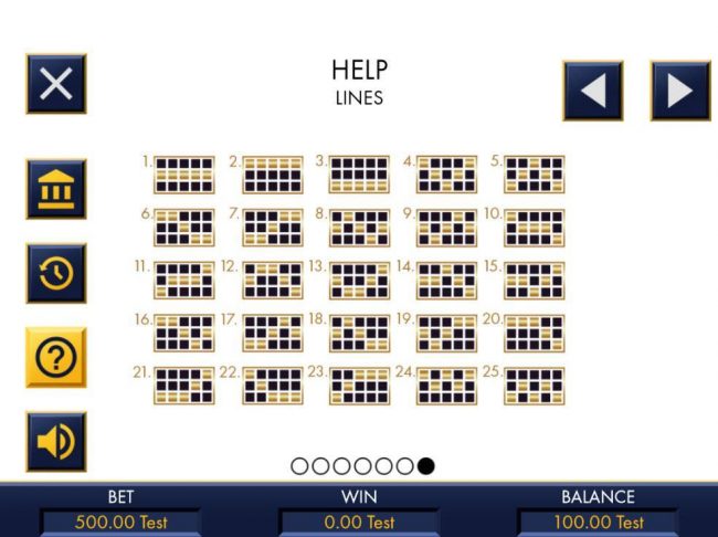 Payline Diagrams 1-25