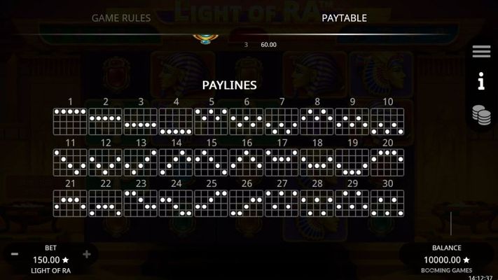 Paylines 1-30