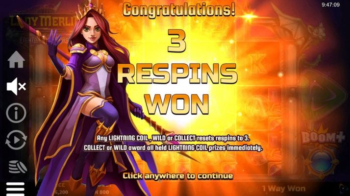 3 respins won