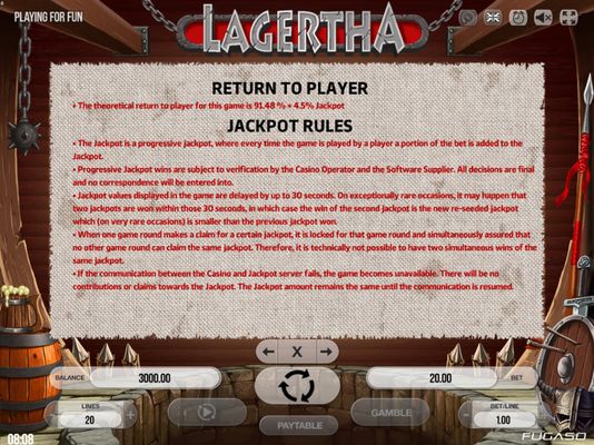 Lagertha :: Jackpot Rules
