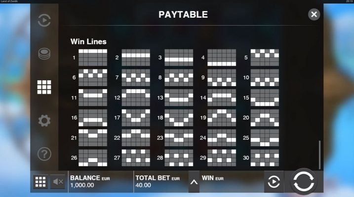 Land of Zenith :: Paylines 1-30