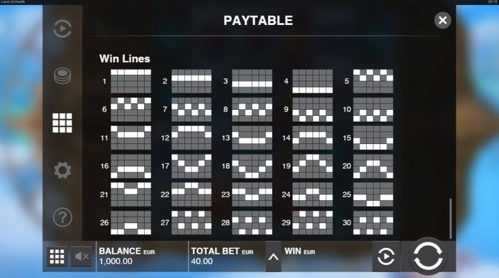 Paylines 1-30