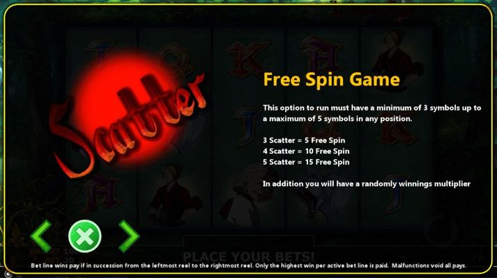 Le Chaperon Rouge :: Free Spins Rules