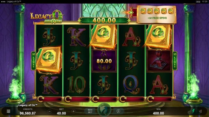 Legacy of Oz :: Scatter symbols triggers the free spins bonus feature