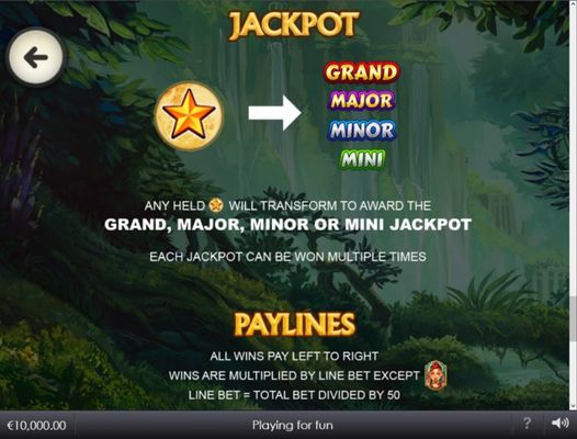 Legacy of the Tiger :: Jackpot Rules